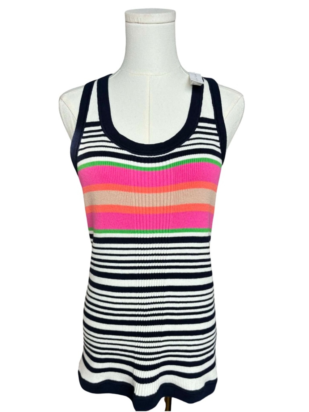 Trina Turk Los Angeles Striped Ribbed Tank